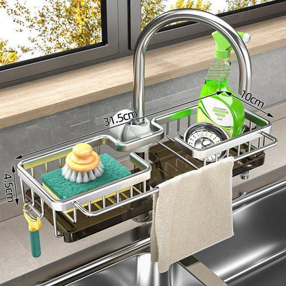 Kitchen Faucet Rack With Drain Tray - PRAGMAHOME