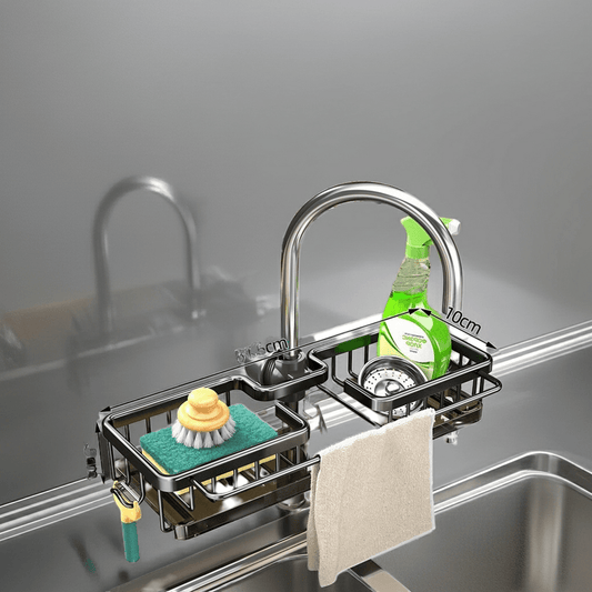 Kitchen Faucet Rack With Drain Tray - PRAGMAHOME